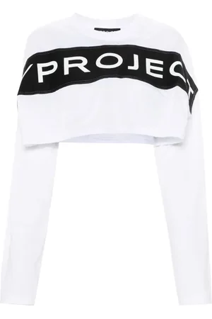 Y / PROJECT T-shirt crop à logo appliqué