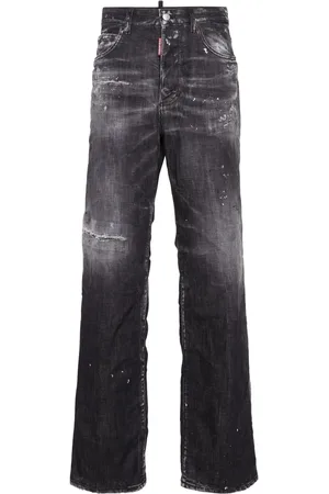 Dsquared2 Jean droit à effet usé