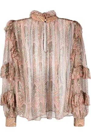 Etro Blouse volantée à imprimé cachemire