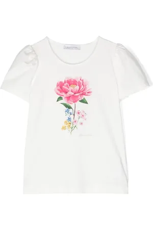 MONNALISA T-shirt fleuri à col rond