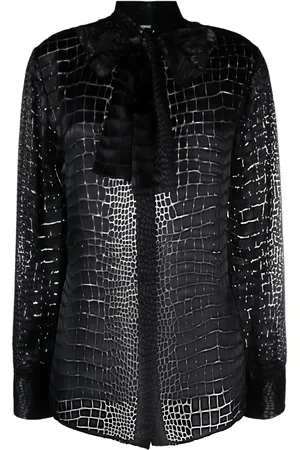 VERSACE Blouse à effet peau de crocodile