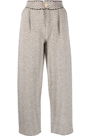 Barrie Pantalon en maille chevrons à design plissé