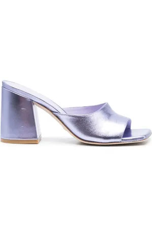 Stuart Weitzman Mules Tia 85 mm à fini métallisé