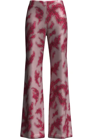 MACCAPANI Pantalon évasé à imprimé graphique