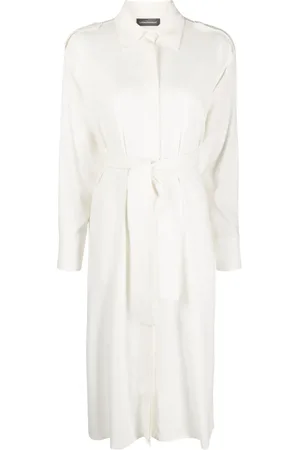 LORENA ANTONIAZZI Robe-chemise longue à taille nouée