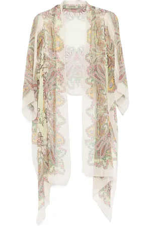 Etro Cape en soie à motif cachemire