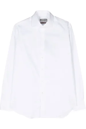CANALI Chemise en coton à col pointu
