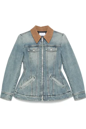 Alexander McQueen Veste en jean à ourlet péplum