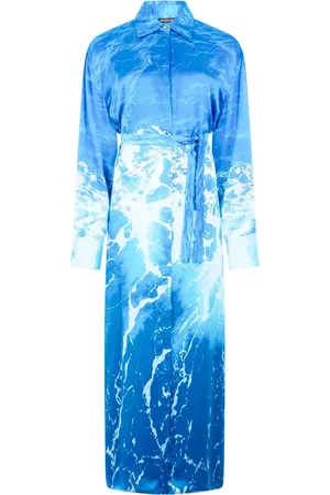 Roberto Cavalli Robe mi-longue à imprimé abstrait