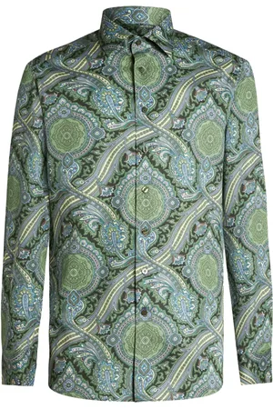 Etro Chemise en coton à imprimé cachemire