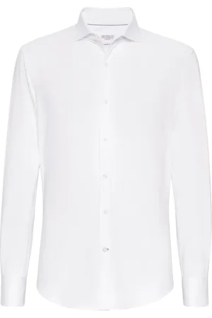 Brunello Cucinelli Chemise en coton à col italien