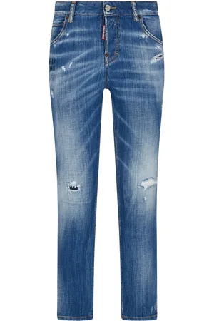 Dsquared2 Jean droit à finitions effilochées