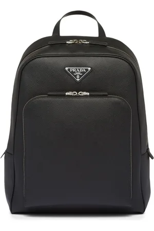 Prada Sac à dos en cuir Saffiano à plaque logo