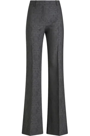 Etro Pantalon en jacquard à coupe évasée