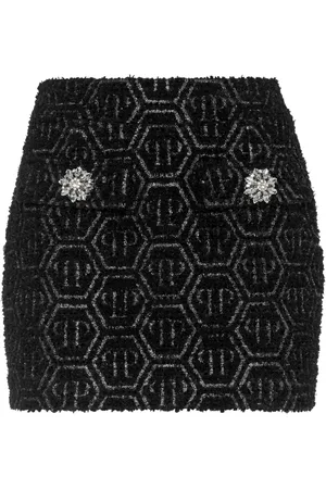 Philipp Plein Minijupe en tweed à motif monogrammé
