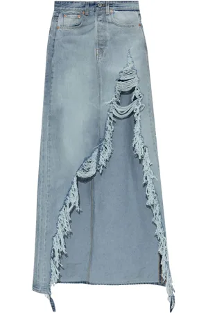 Vetements Jupe en jean à design drapé