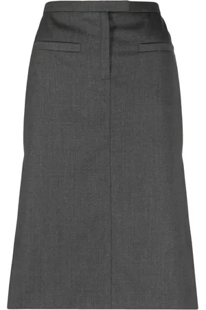 Courrèges Jupe droite à patch logo