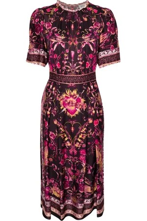 Marchesa Notte Robe mi-longue Soma à fleurs