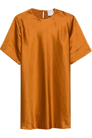 FORTE FORTE Robe mi-longue en satin à manches courtes
