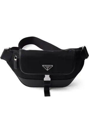 Prada Sac banane à bords en cuir