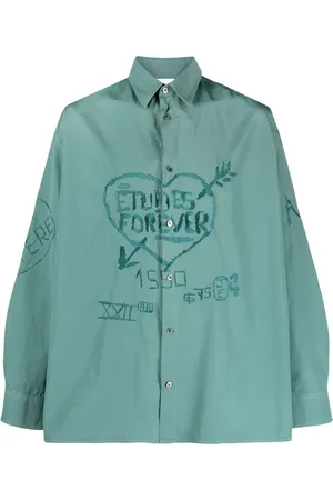 Etudes Chemise en coton à logo brodé