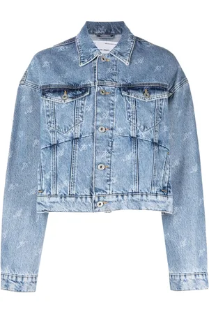 Axel Arigato Veste crop en jean à imprimé initial