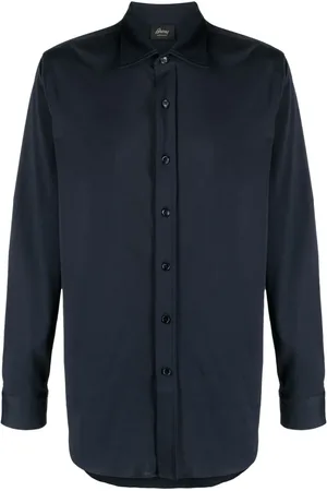 BRIONI Chemise en coton à col italien