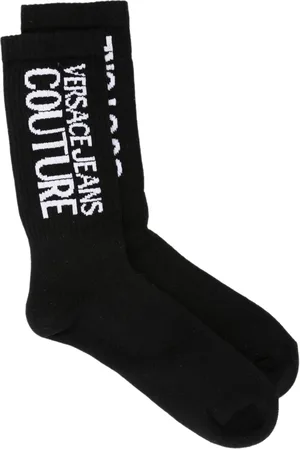 VERSACE Chaussettes en maille intarsia à logo