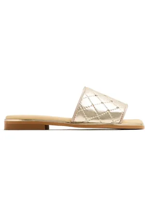 Andanines Sandales en cuir à effet métallisé