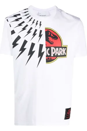 Neil Barrett T-shirt Jurassic Park & Fair Isle Thunderbolt