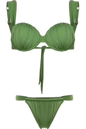 Noire Swimwear Bikini Cheeky à fronces
