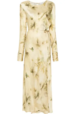 FORTE FORTE Robe mi-longue satinée à fleurs