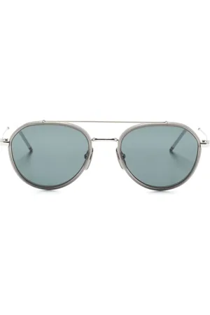 Thom Browne Lunettes de soleil à monture pilote gravée