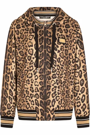 Dolce & Gabbana Hoodie zippé à imprimé léopard