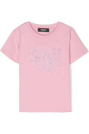 VERSACE T-shirt en coton à ornements strassés