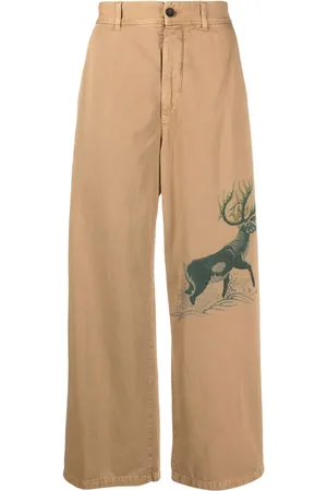 Incotex Pantalon ample à imprimé cerf