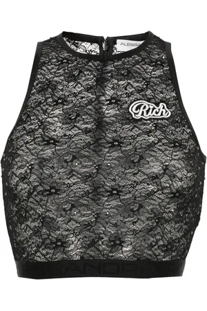 Alessandra Rich Débardeur crop orné de dentelle