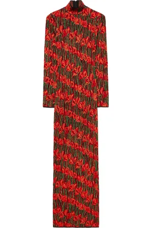 Puccini Robe longue fleurie à manches longues