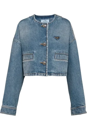 Prada Veste en jean à plaque logo