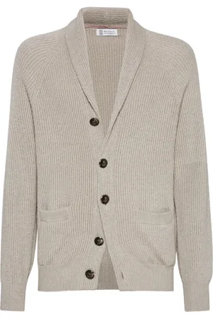 Brunello Cucinelli Cardigan en maille à design nervuré
