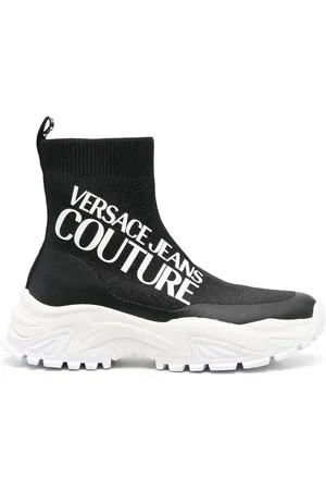 VERSACE Baskets en maille à logo imprimé