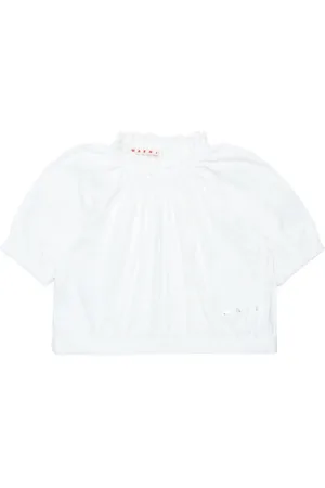 Marni T-shirt en coton à col volanté