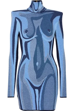 Balmain Robe en maille à coupe courte