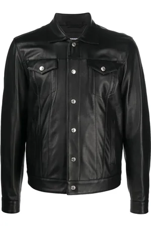 Dsquared2 Chemise en cuir à boutonnière