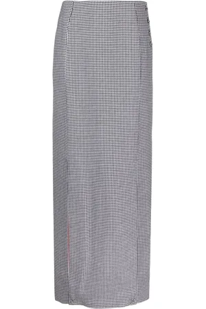 Thom Browne Jupe longue en laine à motif pied-de-poule
