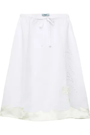 Prada Jupe brodée en lin