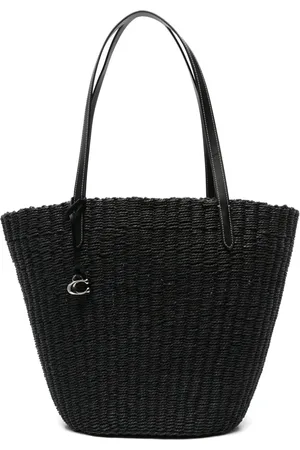 Coach Sac cabas en paille à design tressé