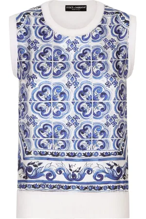 Dolce & Gabbana Pull en soie à imprimé Majolica