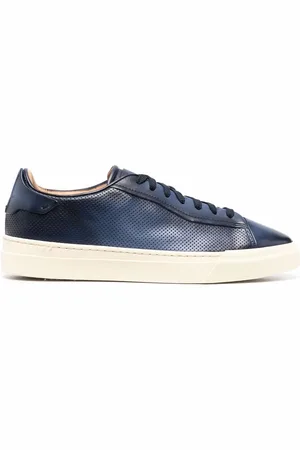 santoni Baskets en cuir à logo embossé