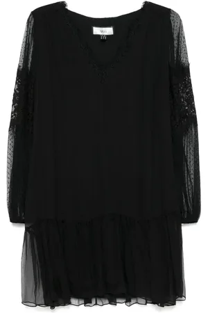 NISSA Robe courte à manches transparents